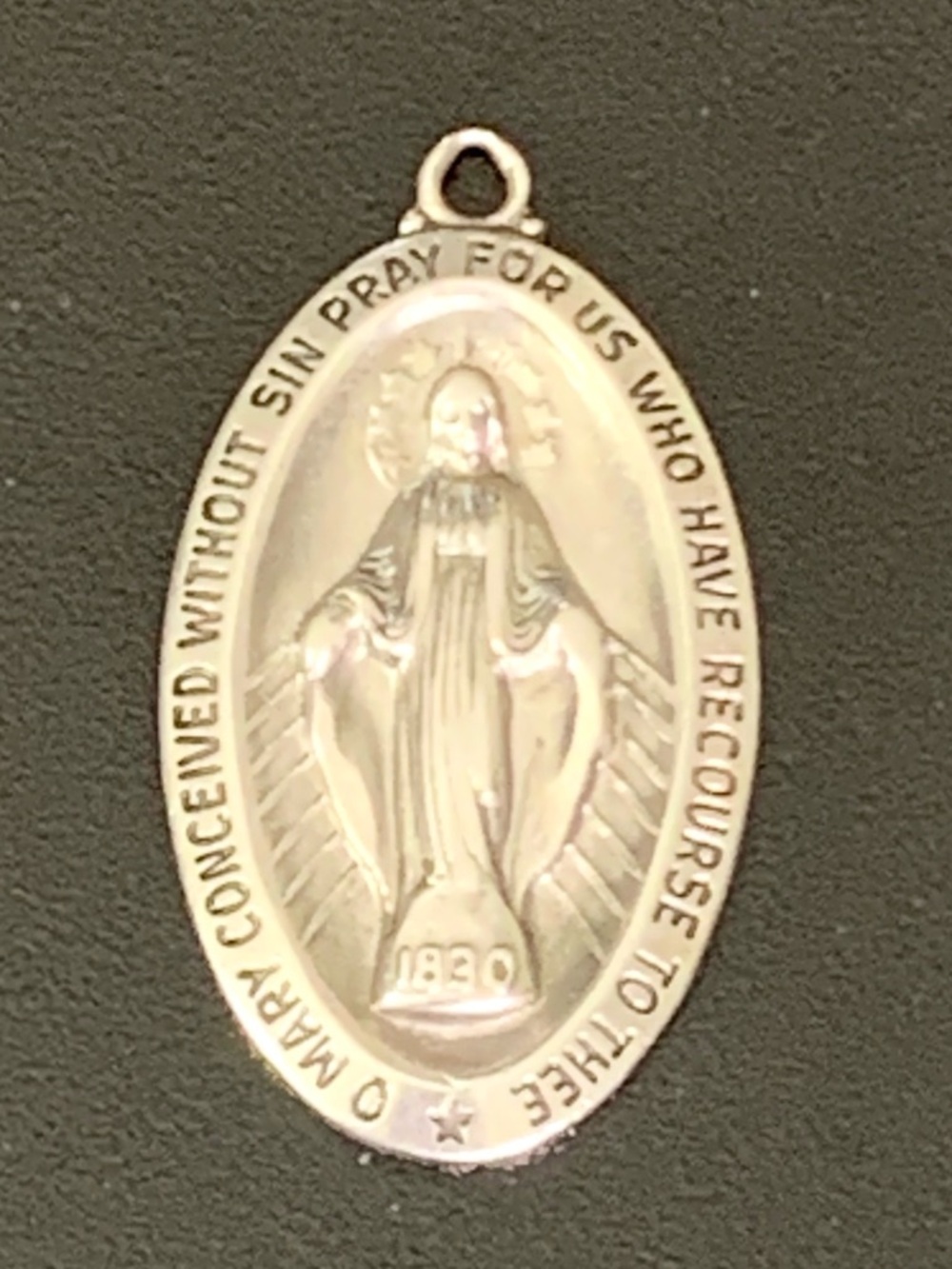 Vintage Sterling Silver Mary 1830 Immaculate Pendant / 10g